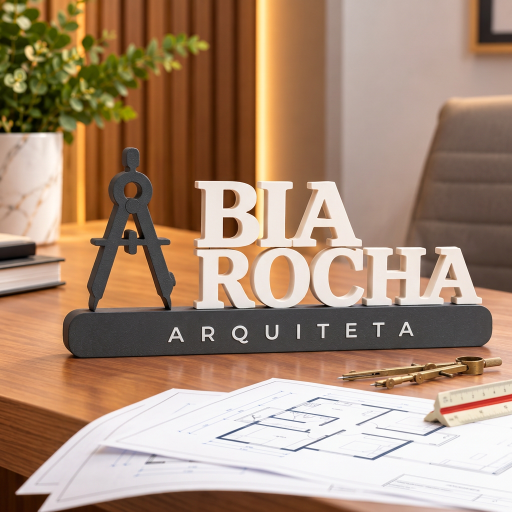 Placa De Mesa Personalizada Nome Profissão Arquiteto(a)