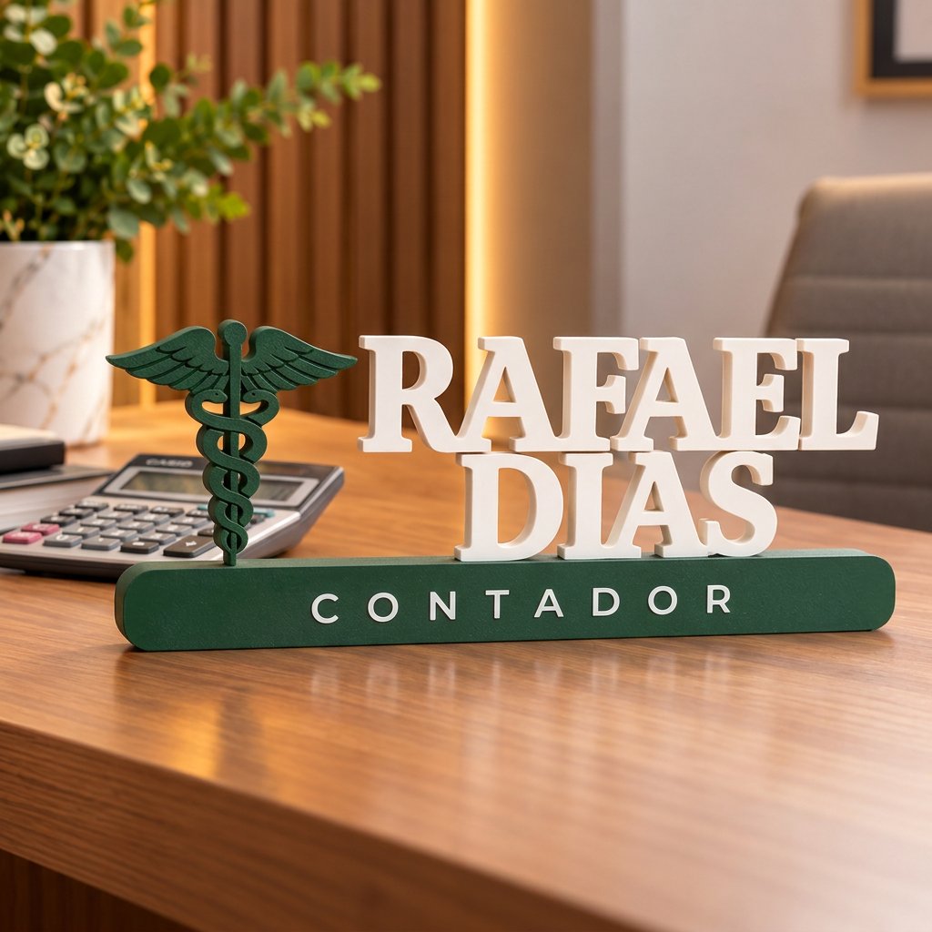 Placa De Mesa Personalizada Nome Profissão Contador(a)