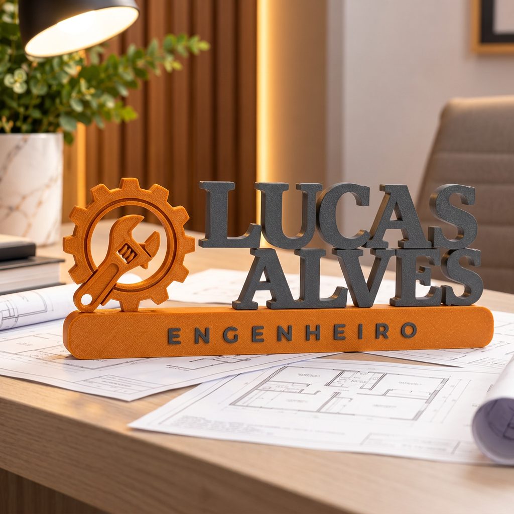 Placa De Mesa Personalizada Nome Profissão Engenheiro(a)