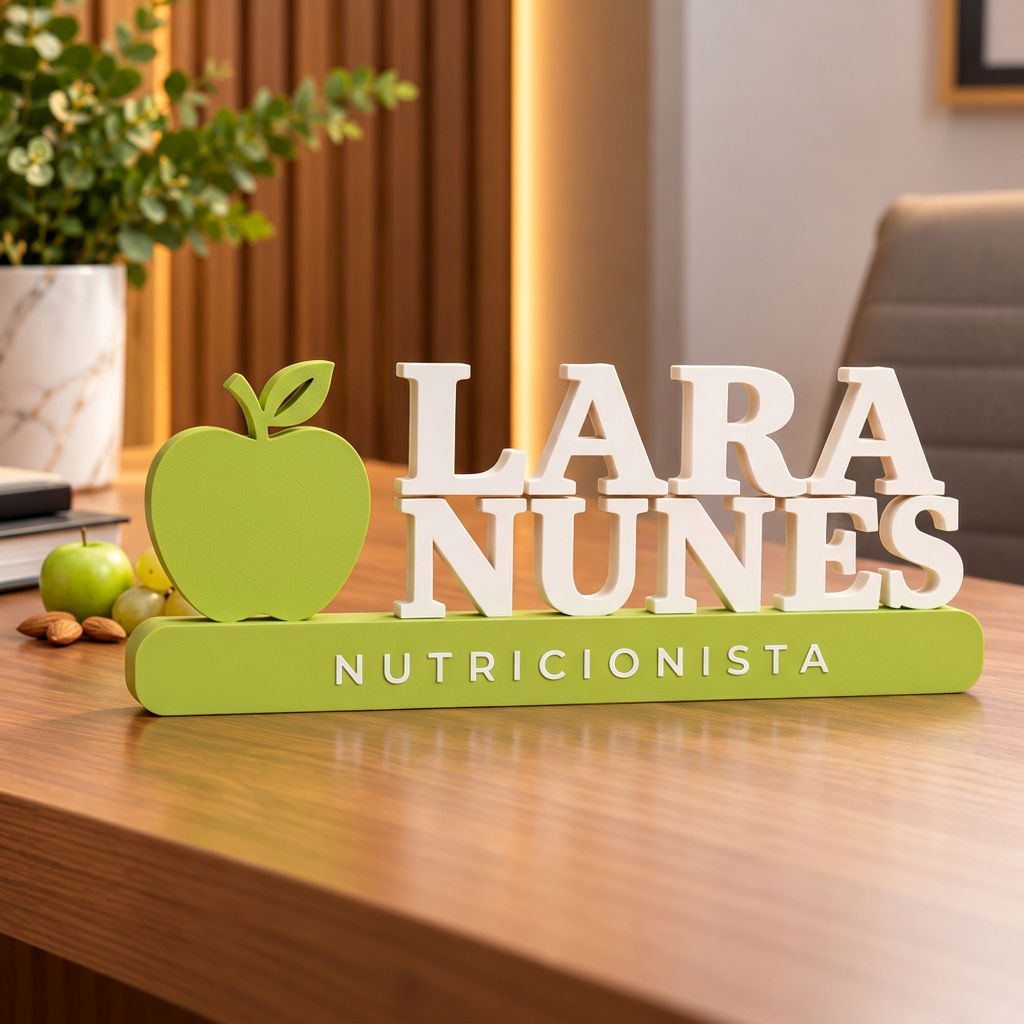 Placa De Mesa Personalizada Nome Profissão Nutricionista