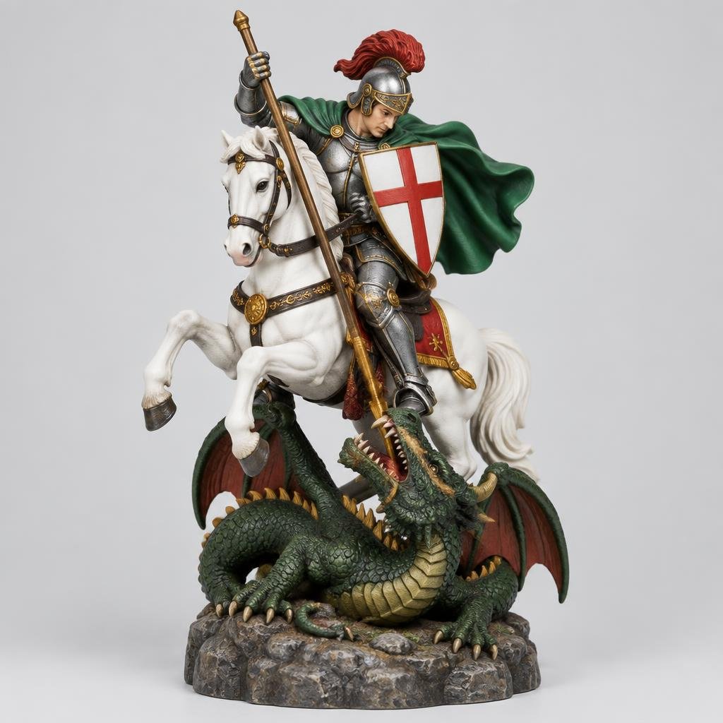 São Jorge Guerreiro a Cavalo com Dragão